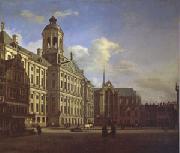 Jan van der Heyden The Dam with the New Town Hall in Amsterdam (mk05) oil on canvas